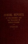 Annual Reports 1920-1921 by Oberlin College