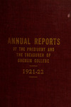 Annual Reports 1921-1922 by Oberlin College