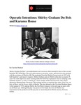 Operatic Intentions: Shirley Graham Du Bois and Karamu House
